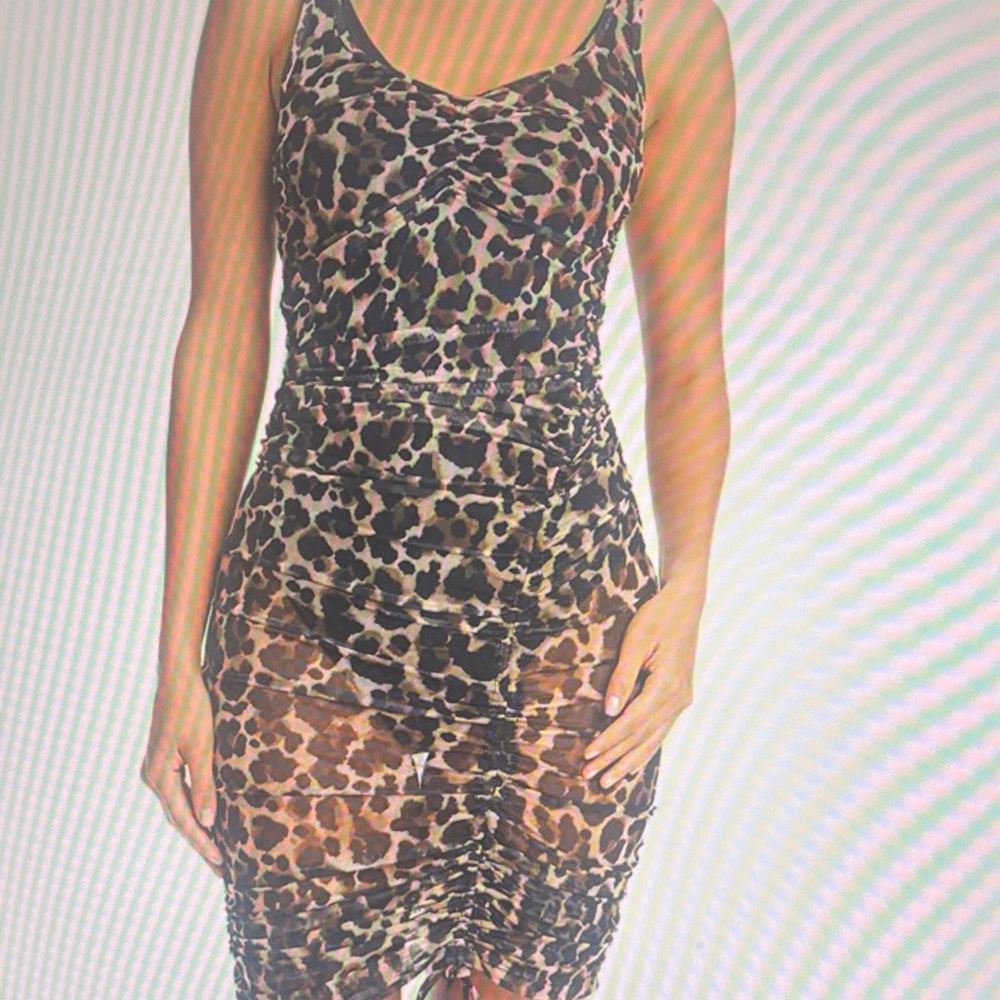 NWT Women Bar 111 night and day cheetah print cover-up dress.  Size Medium